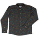 Musical Rainbow Notes Black Long Sleeve Button Up Shirt Geek Nerd adult sizing FLOW DESC WRITING music print
