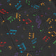 Musical Rainbow Notes Black Long Sleeve Button Up Shirt Geek Nerd adult sizing FLOW DESC WRITING music print