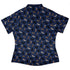 Mystic Cloud Cats Blue Curvy Button Up Shirt womens back