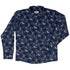 Mystic Cloud Cats Blue Long Sleeve Button Up Shirt front