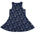 Mystic Cloud Cats Blue Sleeveless Dress back