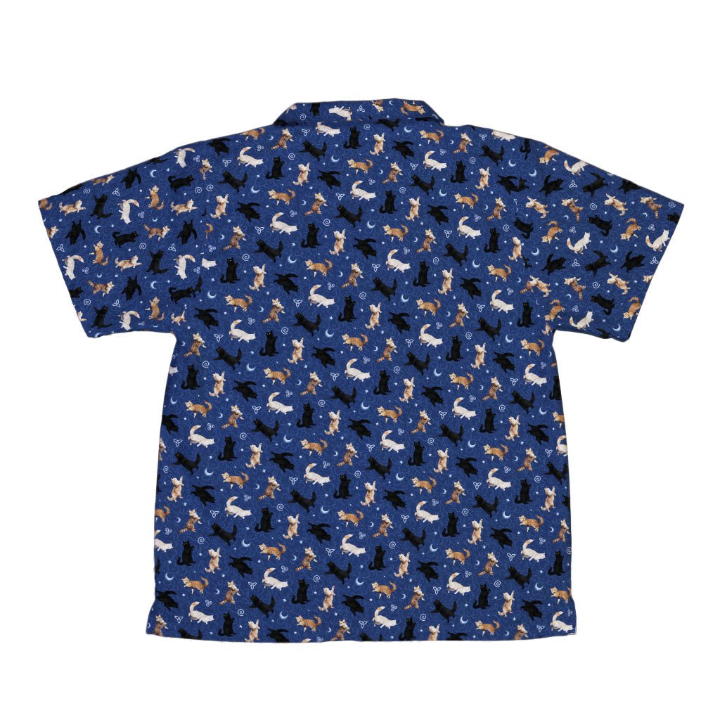 Mystic Cloud Cats Blue Youth Hawaiian Shirt 2
