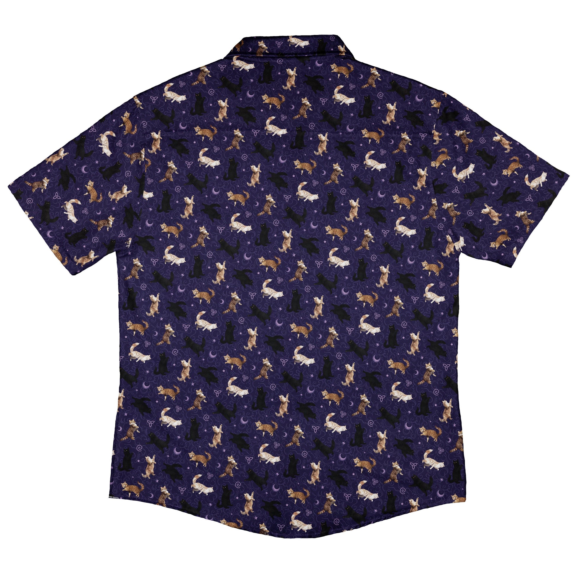 Mystic Cloud Cats Purple Button Up Shirt Back