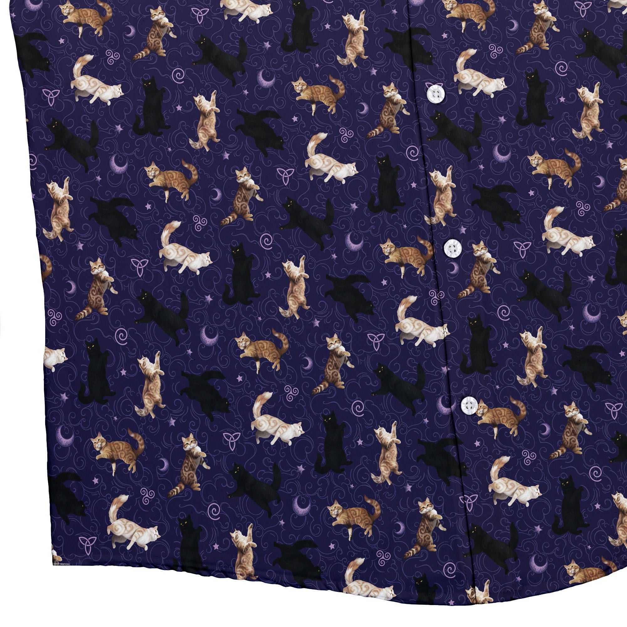 Mystic Cloud Cats Purple Button Up Shirt 2