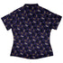 Mystic Cloud Cats Purple Curvy Button Up Shirt womens back