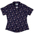 Mystic Cloud Cats Purple Curvy Button Up Shirt womens front