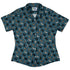 Mystic Cloud Cats Teal Curvy Button Up Shirt womens front