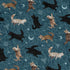 Mystic Cloud Cats Teal Long Sleeve Button Up Shirt pocket