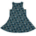 Mystic Cloud Cats Teal Sleeveless Dress back