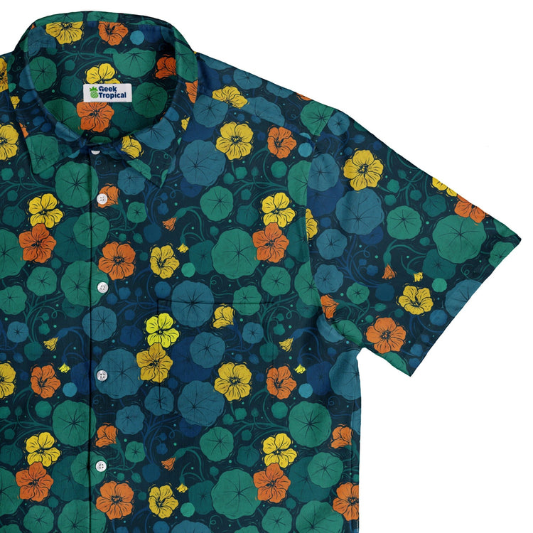 Nasturtium Button Up Shirt Geek Nerd 0925 adult sizing All Adult Button Up Shirts