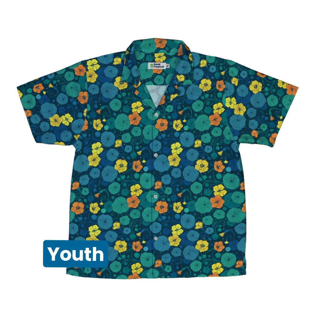 Nasturtium Youth Hawaiian Shirt Geek Nerd 0925 Botany Print Design by Episodic