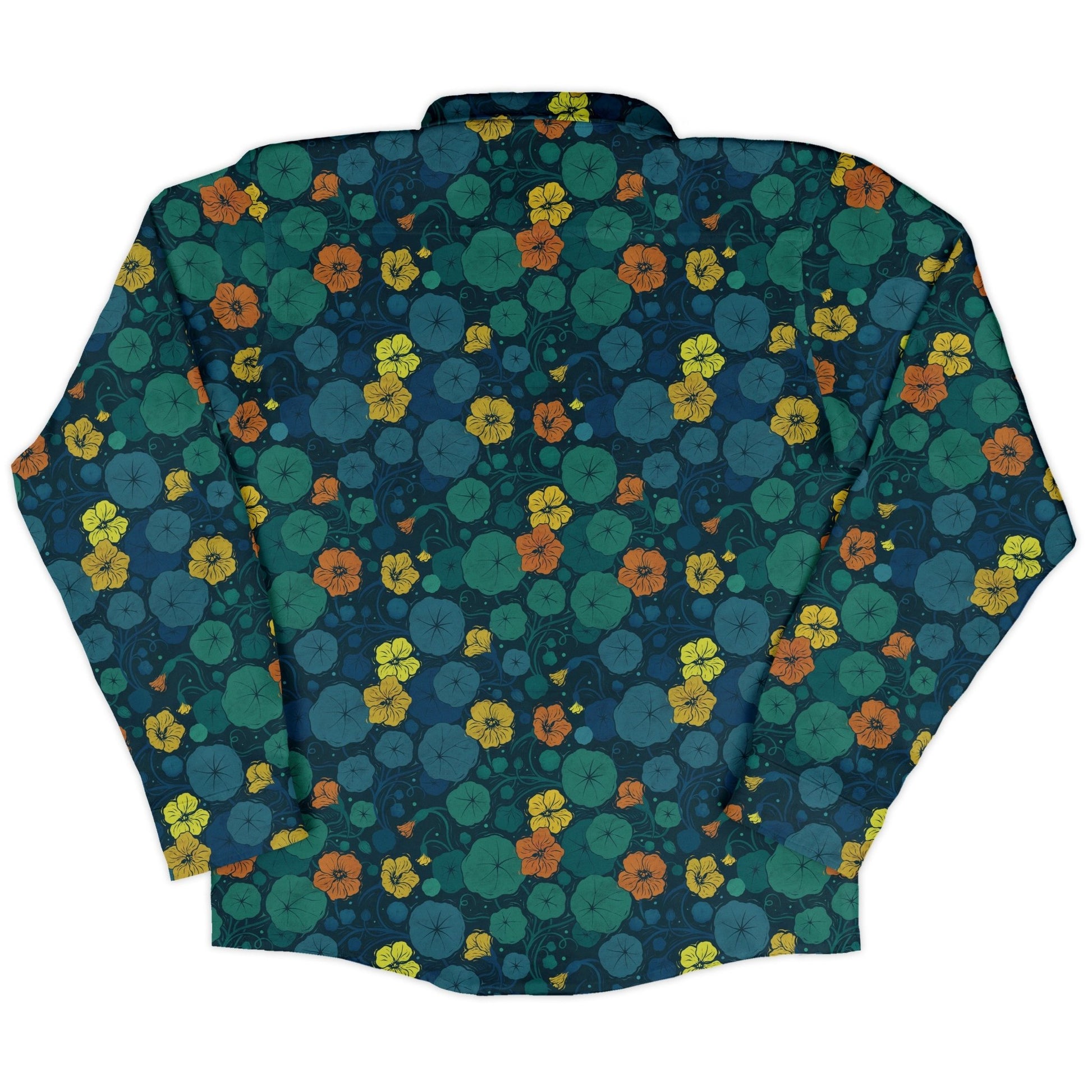 Nasturtium Long Sleeve Button Up Shirt Geek Nerd 0925 adult sizing All Adult Button Up Shirts