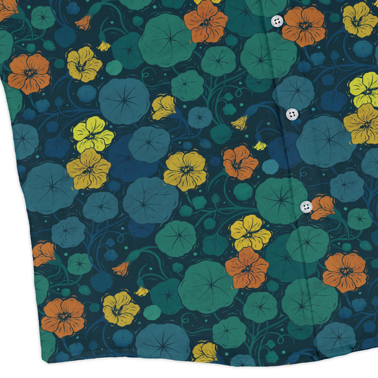 Nasturtium Long Sleeve Button Up Shirt Geek Nerd 0925 adult sizing All Adult Button Up Shirts
