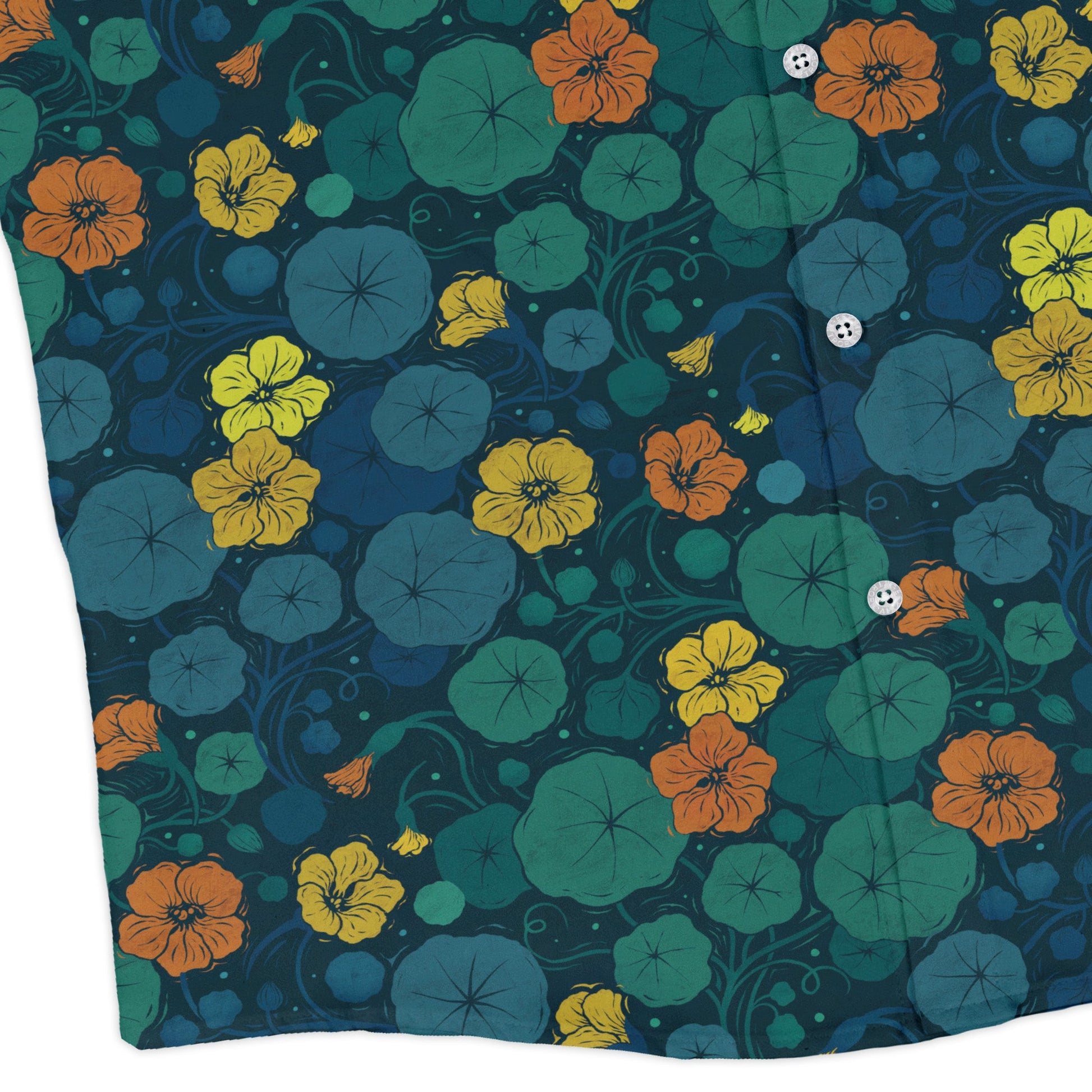 Nasturtium Long Sleeve Button Up Shirt Geek Nerd 0925 adult sizing All Adult Button Up Shirts