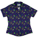 Neon Retro Dice Curvy Button Up Shirt Geek Nerd Design by Heather Davenport dnd & rpg print q225