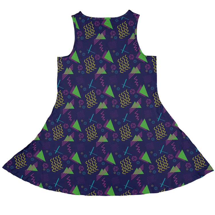 Neon Retro Dice Dress Geek Nerd Design by Heather Davenport dnd & rpg print lx - C