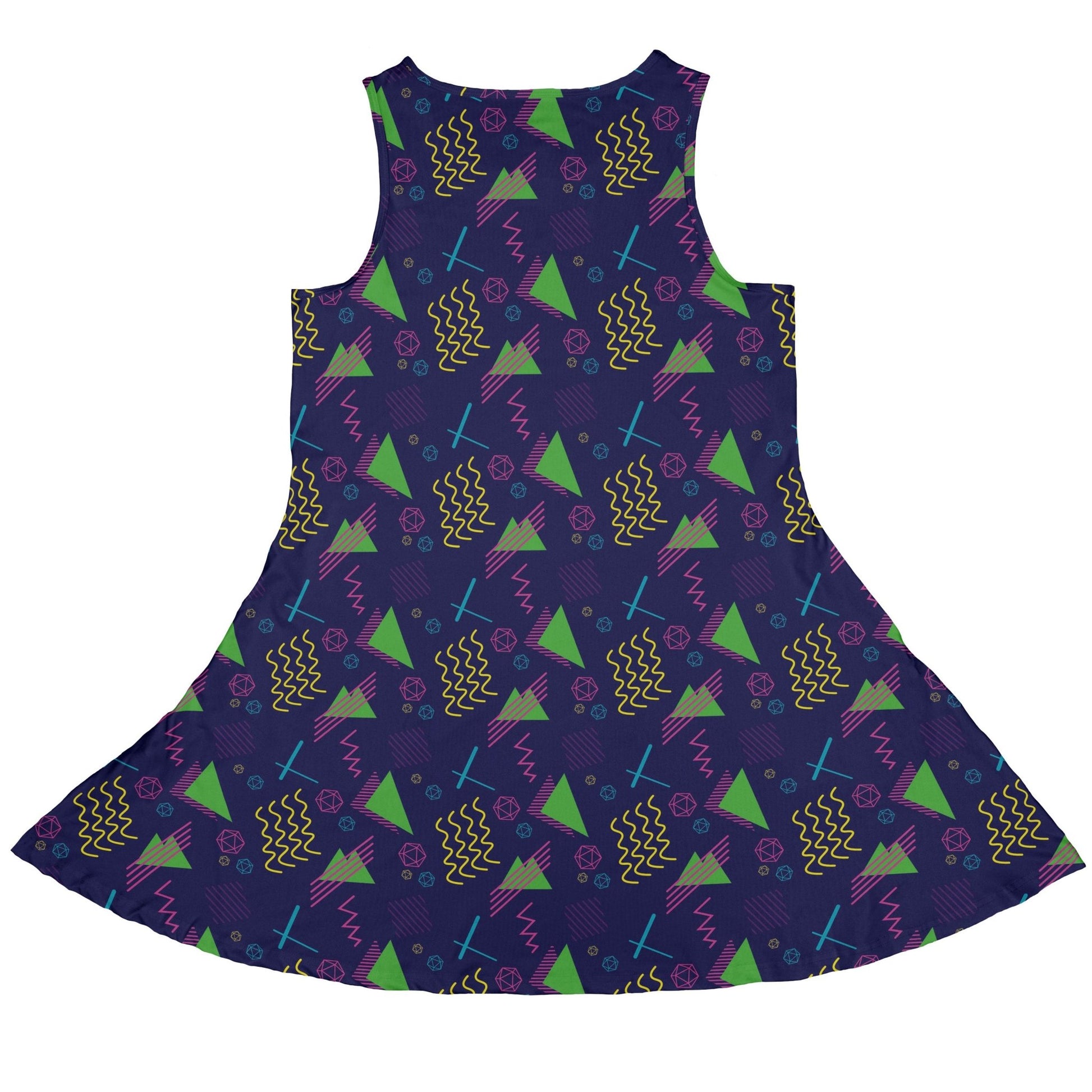 Neon Retro Dice Dress Geek Nerd Design by Heather Davenport dnd & rpg print lx - C