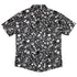 Nerdy Doodles Black Button Up Shirt Geek Nerd adult sizing board game print Design by Zirkus Design