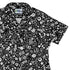 Nerdy Doodles Black Curvy Button Up Shirt Geek Nerd board game print Design by Zirkus Design dnd & rpg print