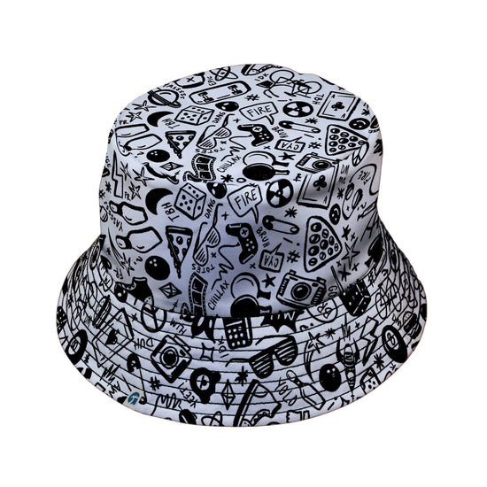 Nerdy Doodles Swag Bucket Hat Geek Nerd board game print Design by Zirkus Design dnd & rpg print