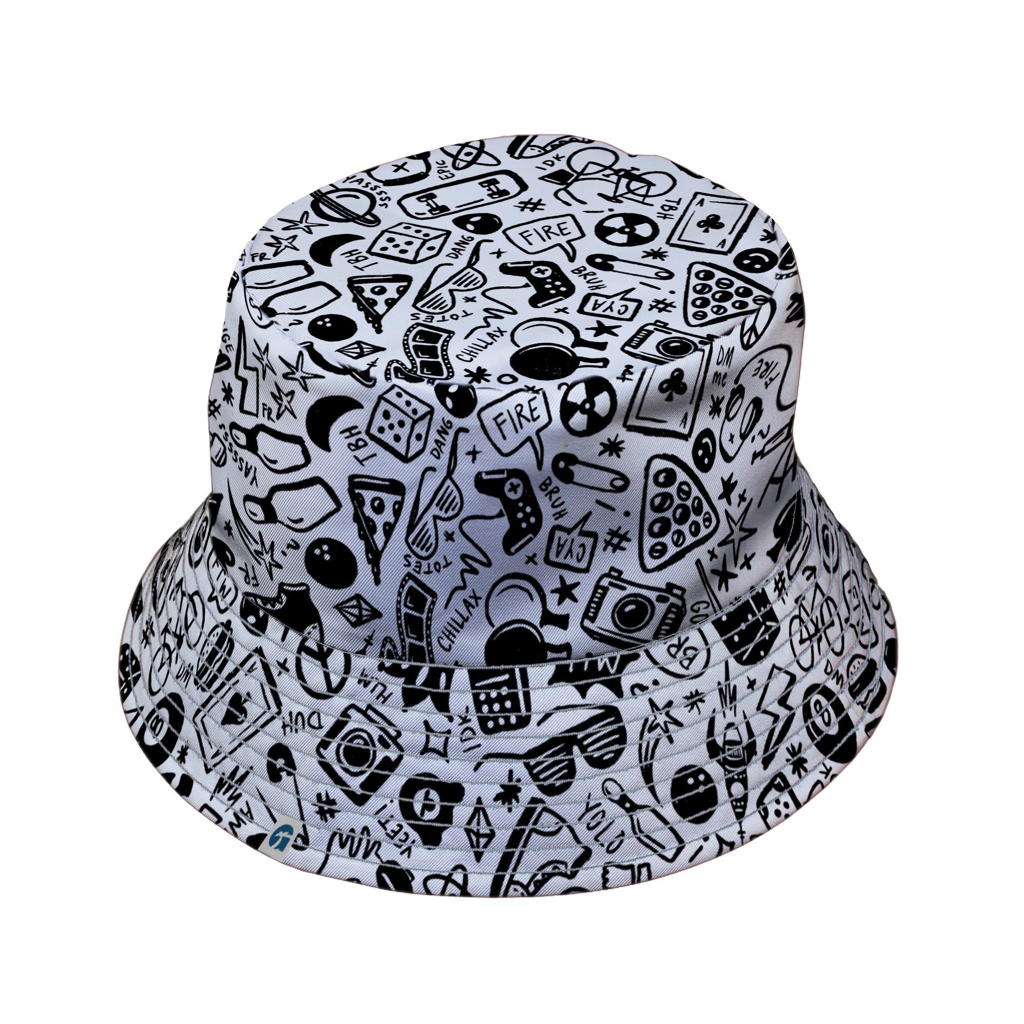 Nerdy Doodles Swag Bucket Hat Geek Nerd board game print Design by Zirkus Design dnd & rpg print