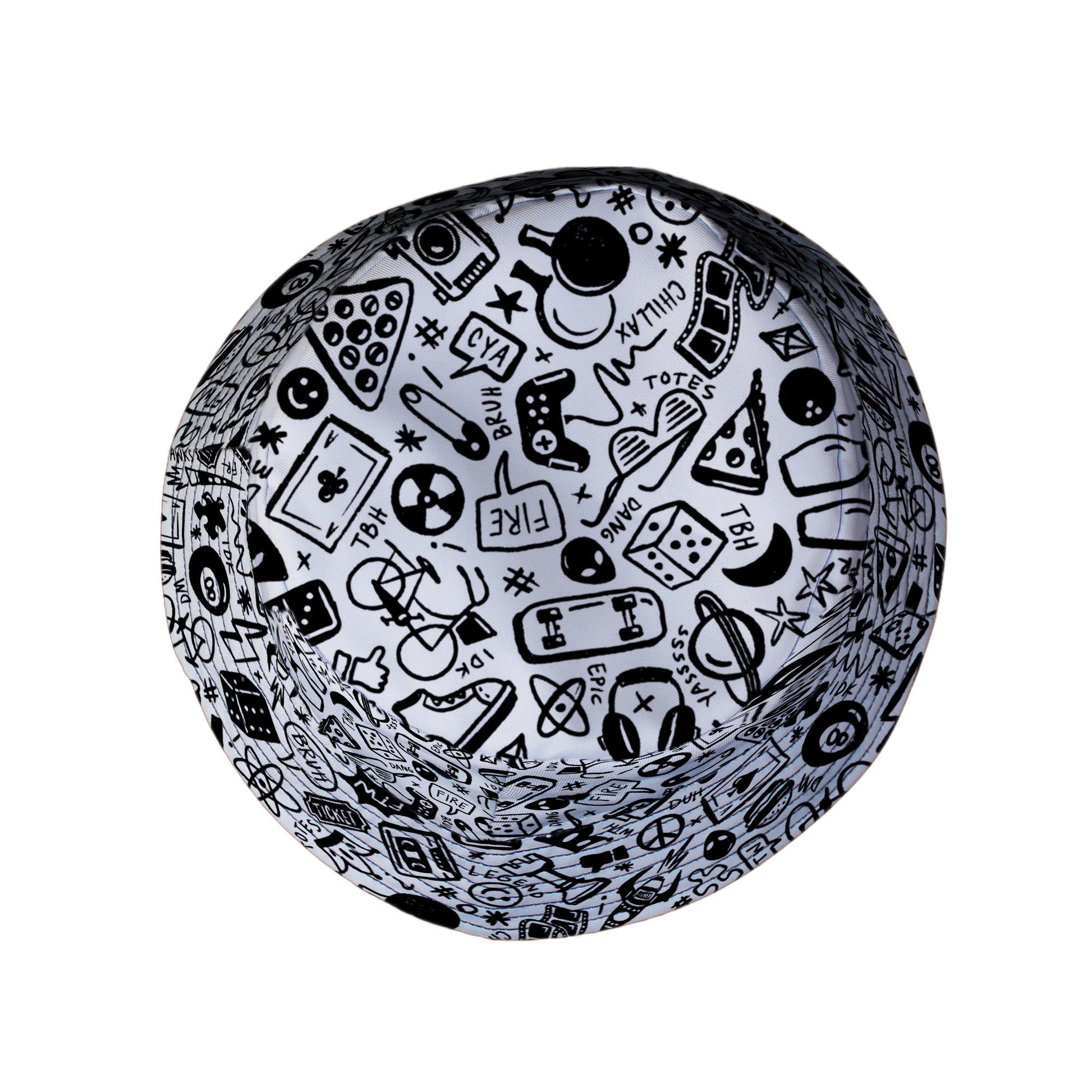 Nerdy Doodles Swag Bucket Hat Geek Nerd board game print Design by Zirkus Design dnd & rpg print