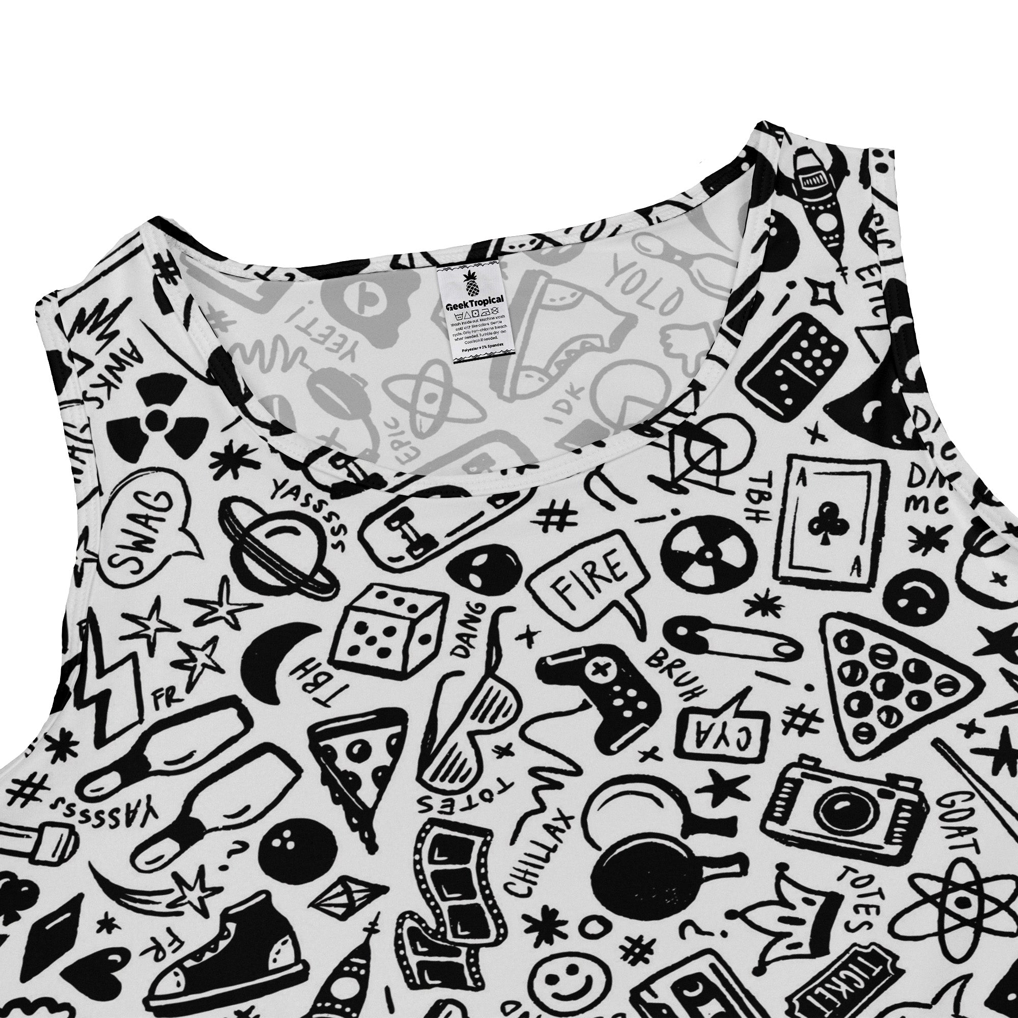 Nerdy Doodles Swag Dress Geek Nerd board game print Design by Zirkus Design dnd & rpg print