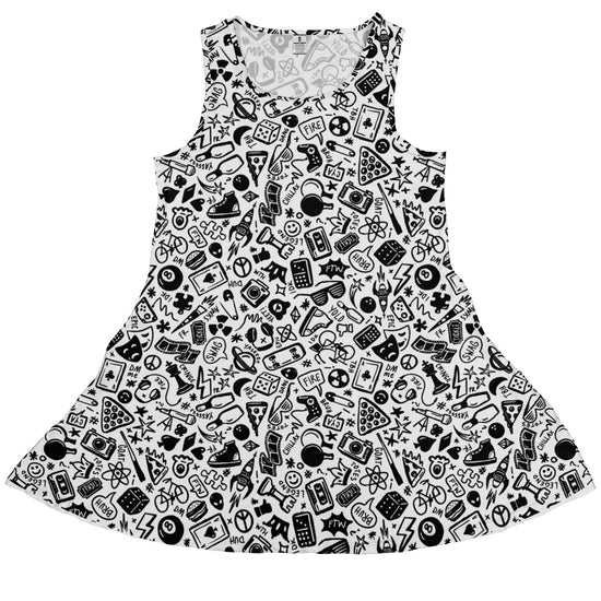 Nerdy Doodles Swag Dress Geek Nerd board game print Design by Zirkus Design dnd & rpg print
