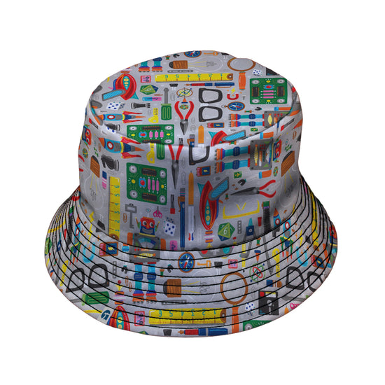 Nerdy Toys Bucket Hat Geek Nerd board game print Design by Zirkus Design dnd & rpg print
