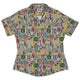 Nerdy Toys Curvy Button Up Shirt Geek Nerd board game print Design by Zirkus Design dnd & rpg print