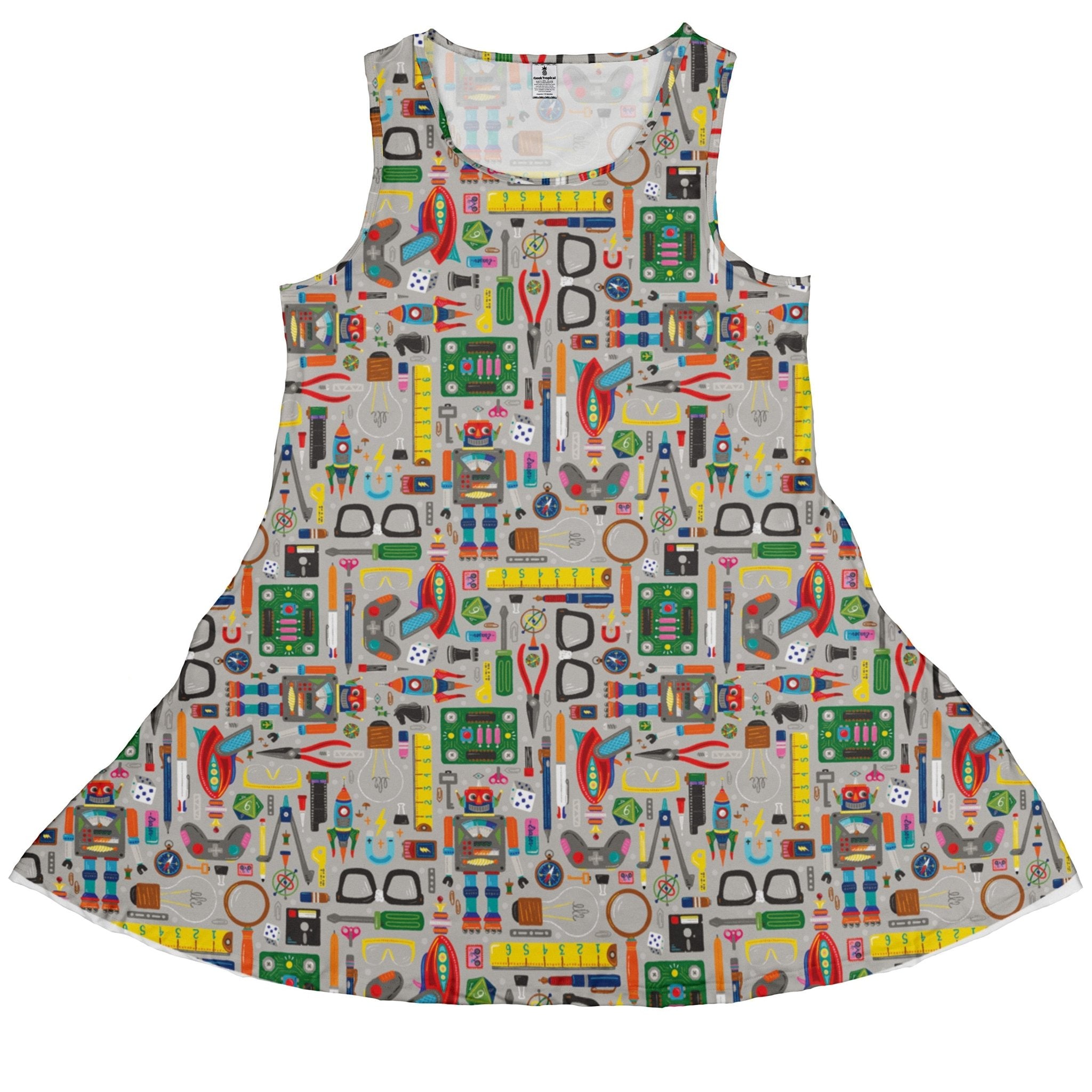 Nerdy Toys Dress Geek Nerd board game print Design by Zirkus Design dnd & rpg print