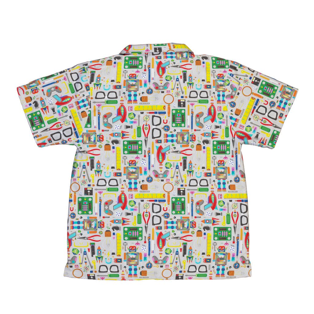 Nerdy Toys Youth Hawaiian Shirt Geek Nerd board game print Design by Zirkus Design dnd & rpg print