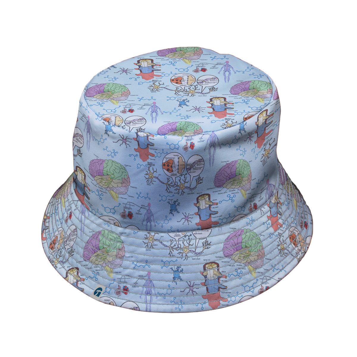 Neurotransmit Things Bucket Hat Gray Stitching