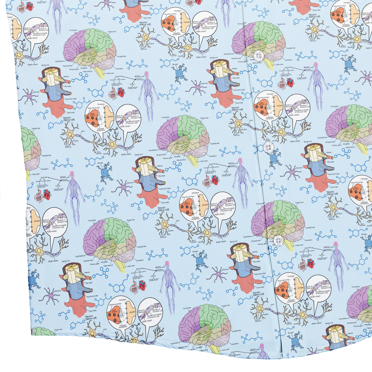 Neurotransmit Things Button Up Shirt Bottom Corner
