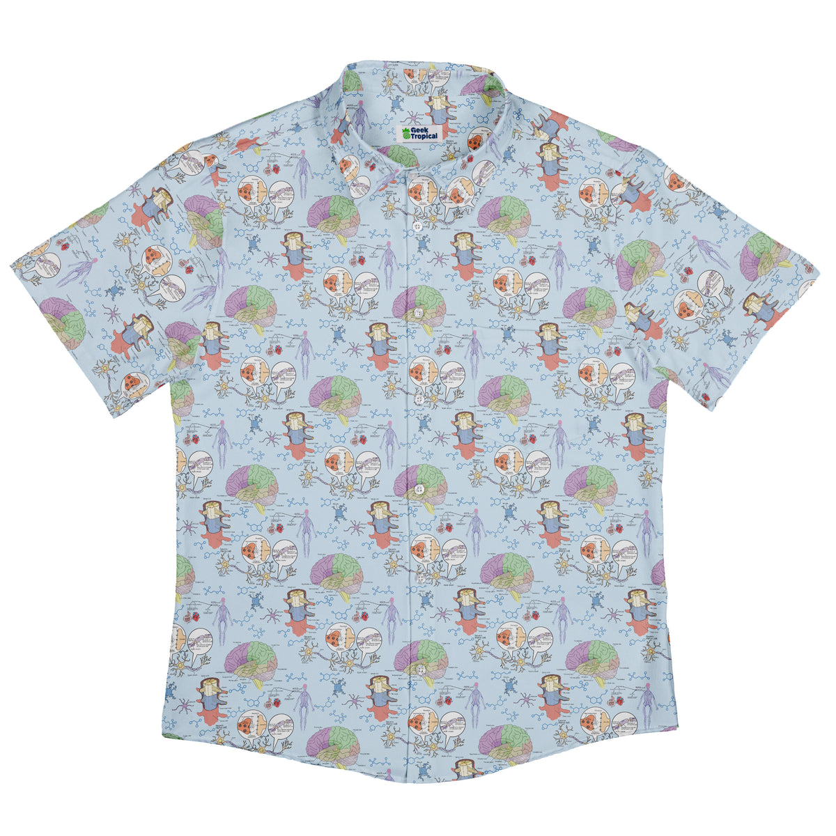 Neurotransmit Things Button Up Shirt Flat Front