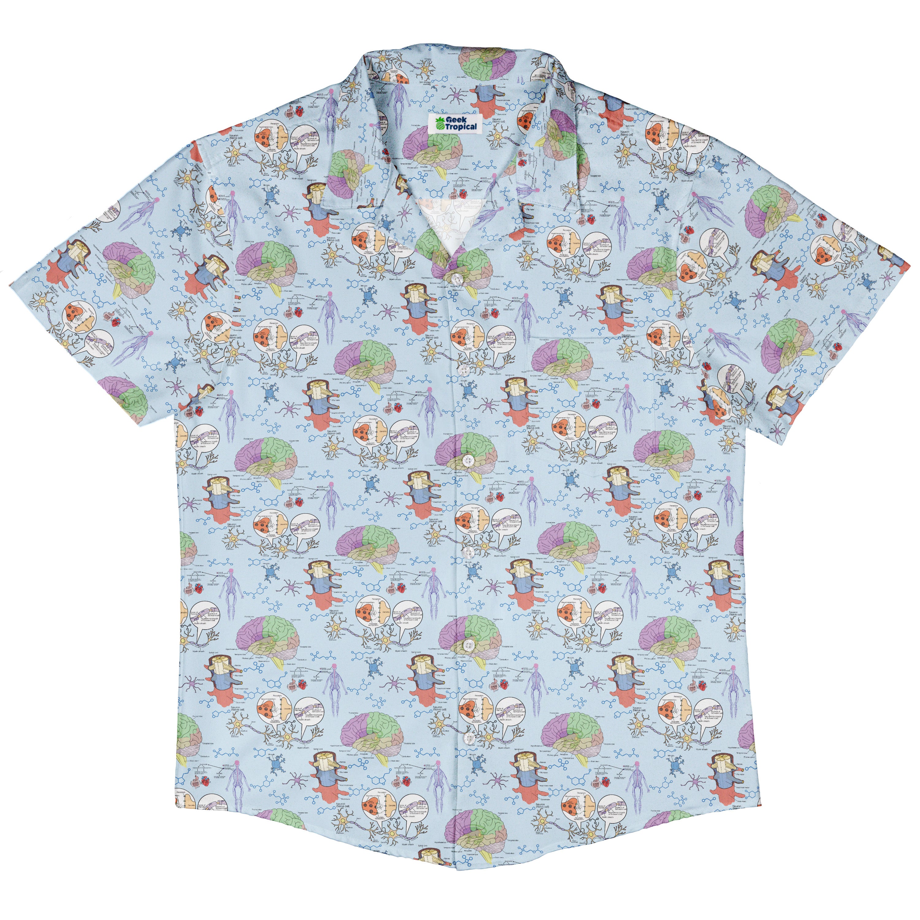 Neurotransmit Things Button Up Shirt Hawaiian Front