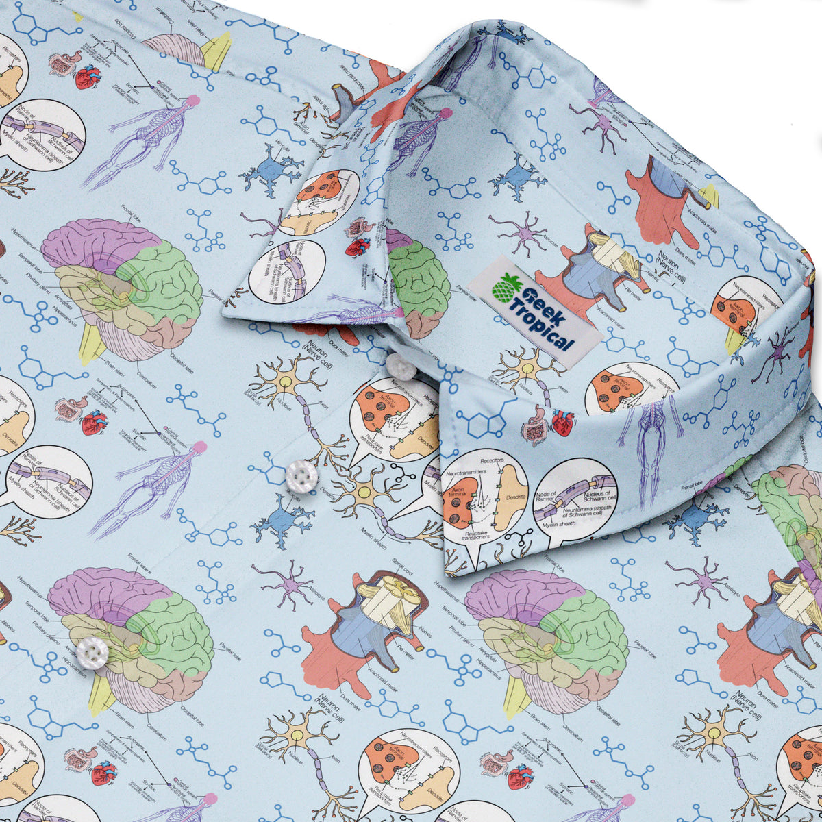 Neurotransmit Things Button Up Shirt Neck