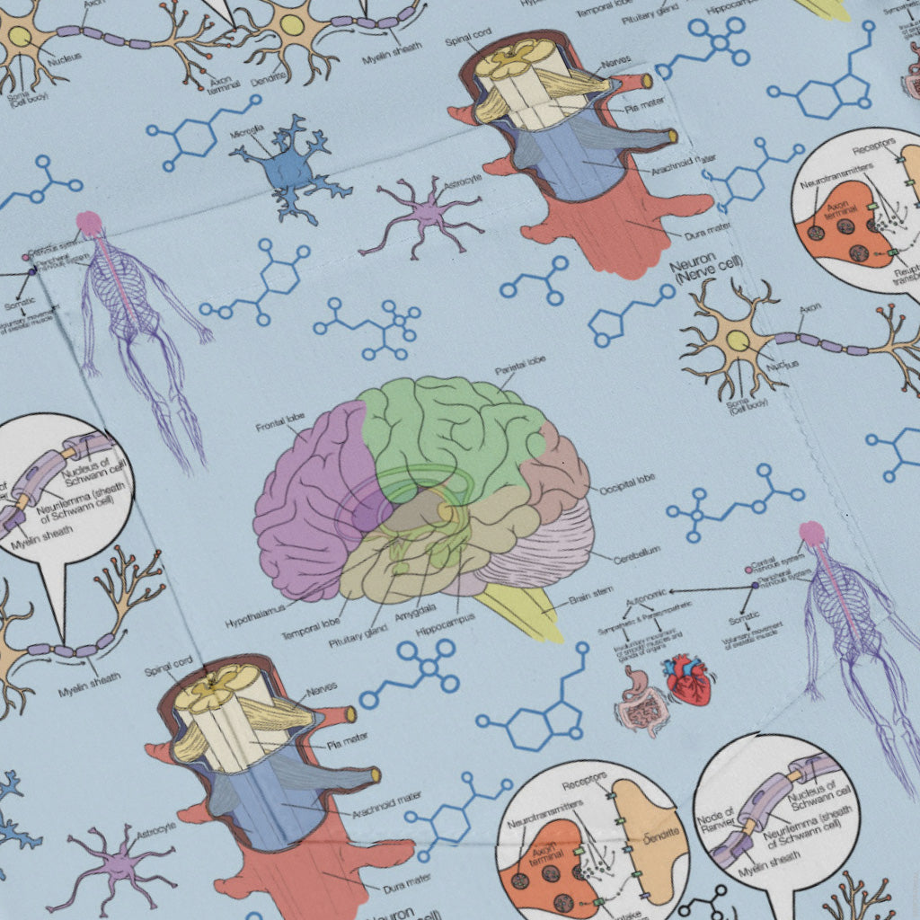 Neurotransmit Things Long Sleeve Button Up Shirt pocket