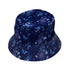 Nocturne Blue Blooms Bucket Hat Gray Stitching