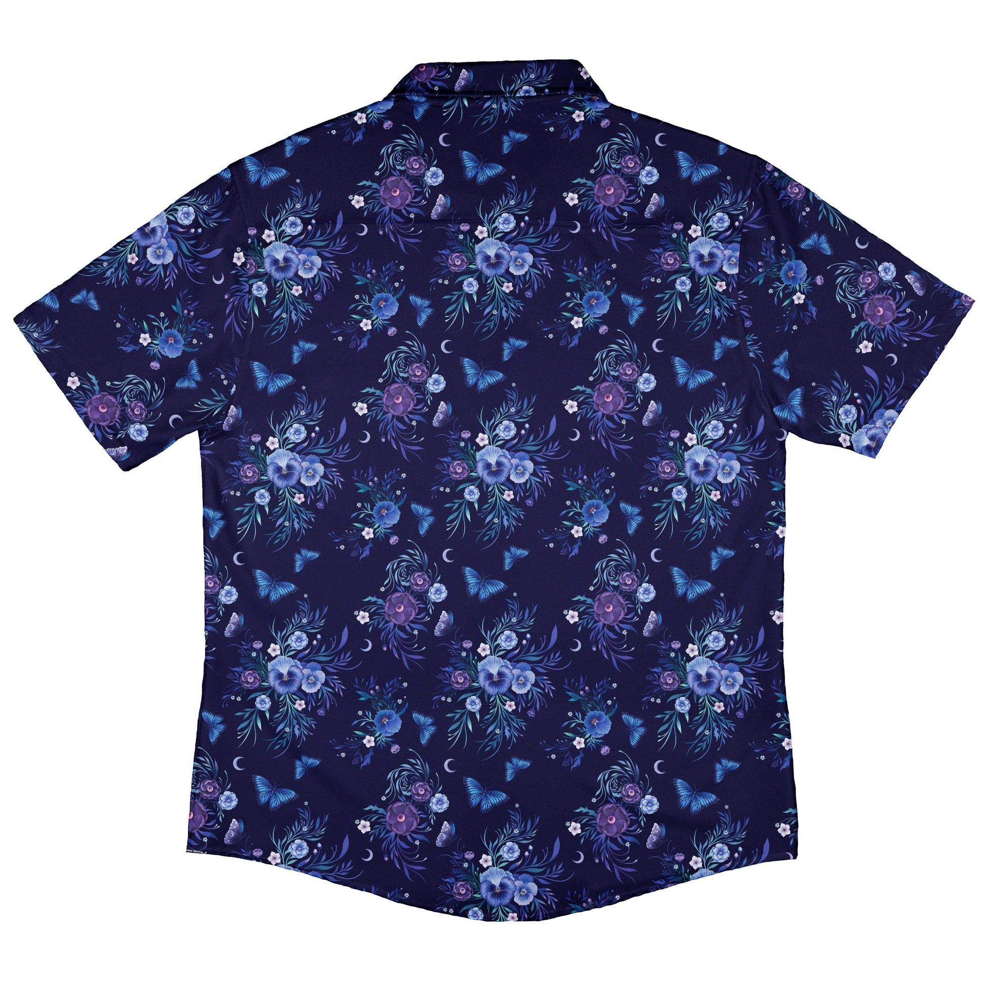 Nocturne Blue Blooms Button Up Shirt Back
