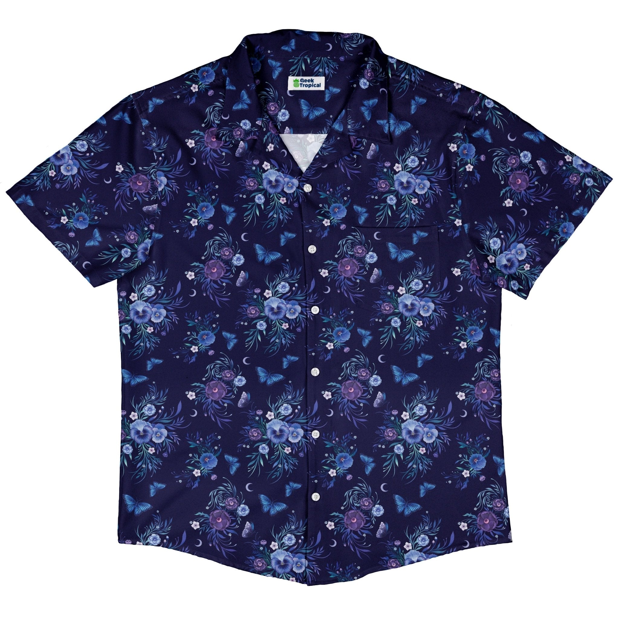 Nocturne Blue Blooms Button Up Shirt 5