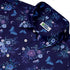 Nocturne Blue Blooms Button Up Shirt Neck