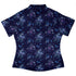 Nocturne Blue Blooms Curvy Button Up Shirt womens back