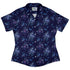 Nocturne Blue Blooms Curvy Button Up Shirt womens front