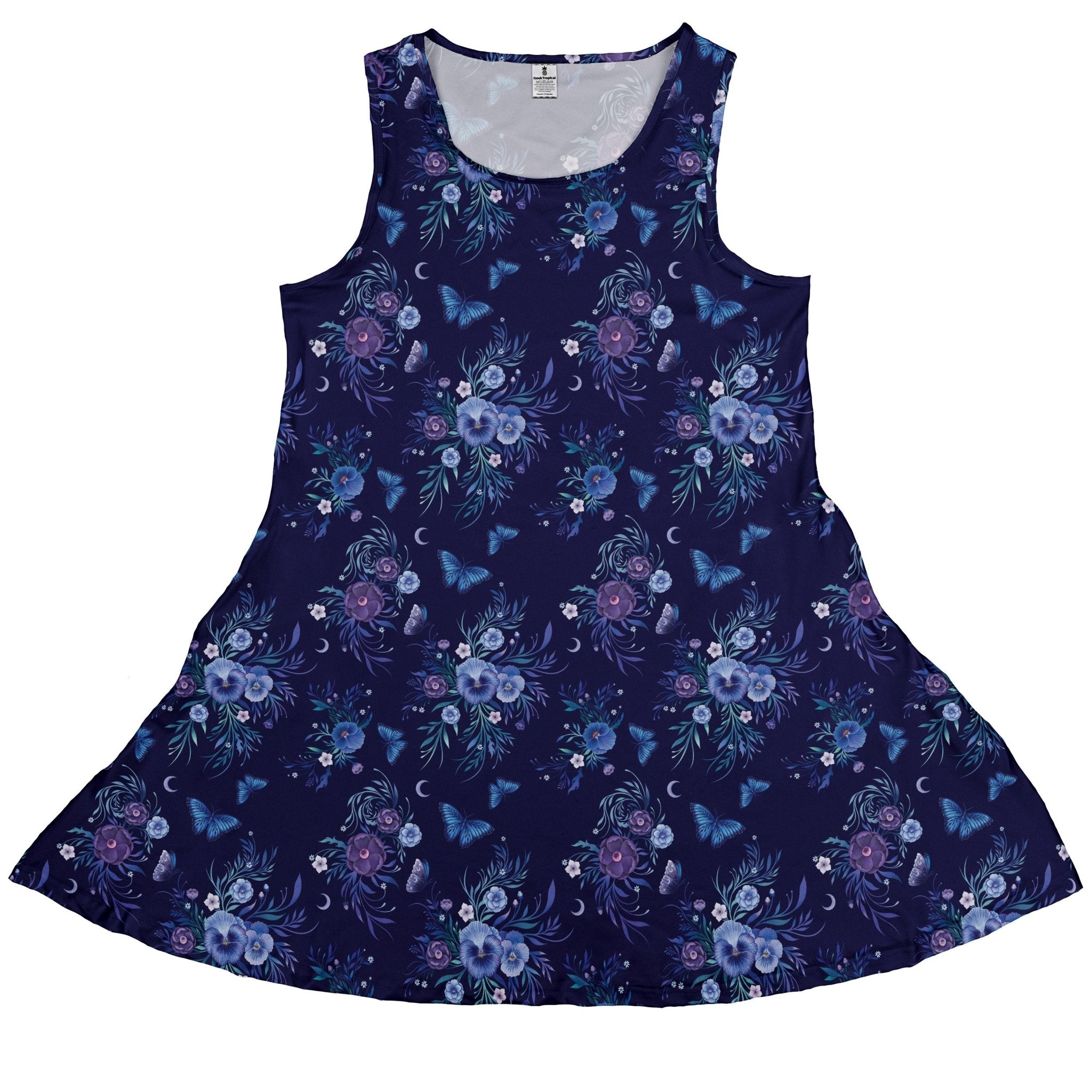 Nocturne Blue Blooms Sleeveless Dress 1