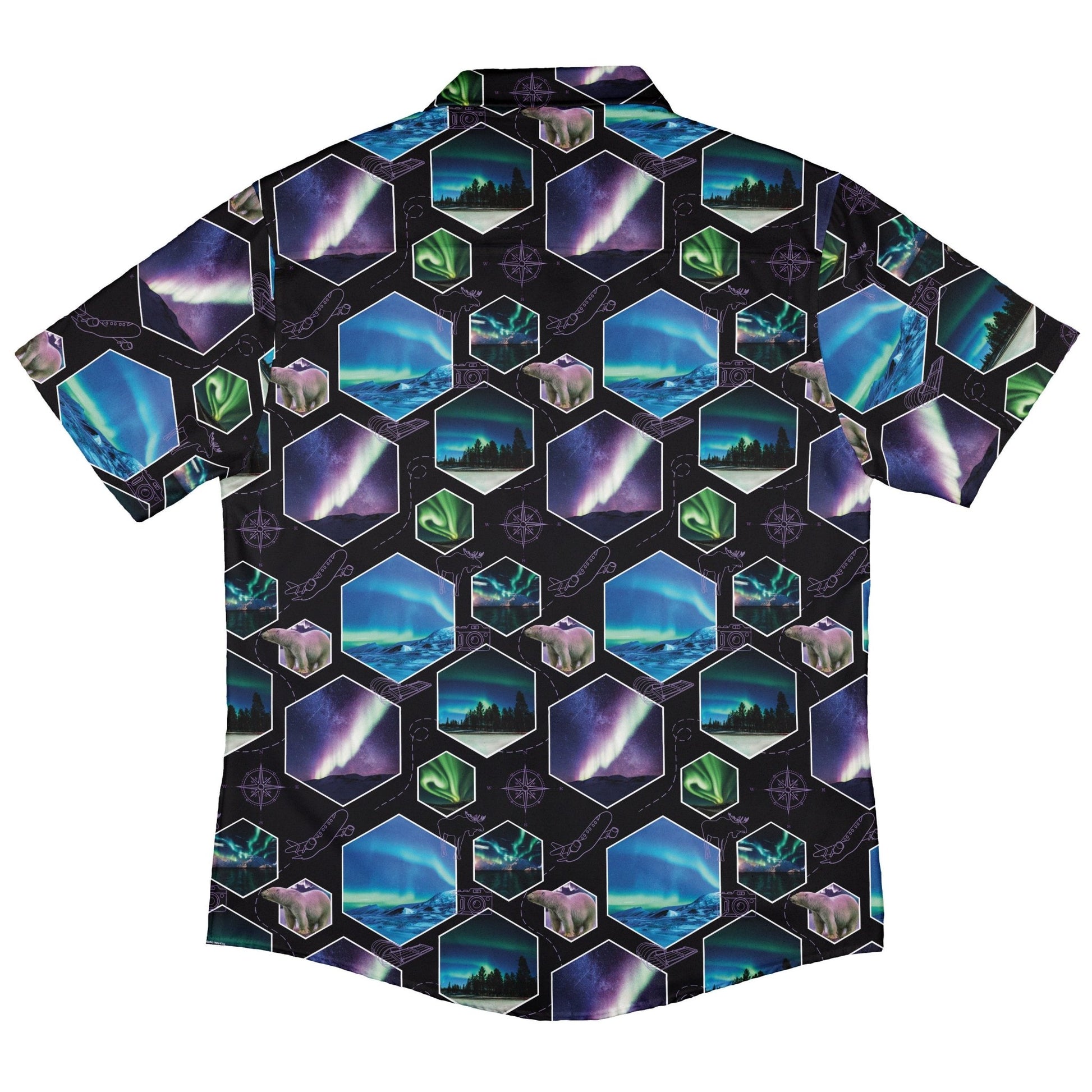 Northern Lights Wonder Button Up Shirt Geek Nerd 0925 adult sizing All Adult Button Up Shirts