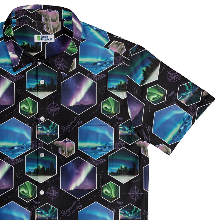Northern Lights Wonder Button Up Shirt Geek Nerd 0925 adult sizing All Adult Button Up Shirts