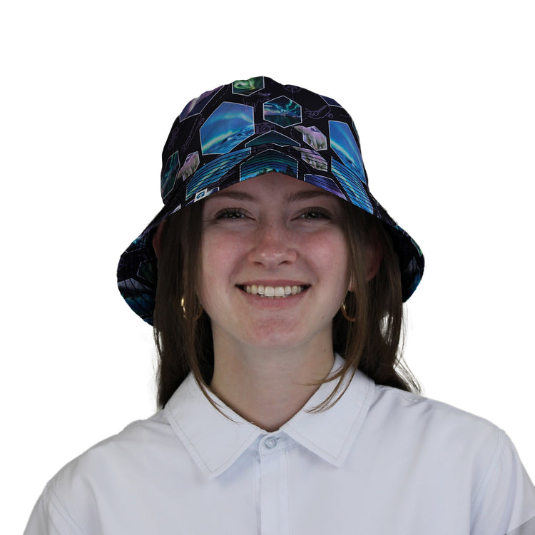 Northern Lights Wonder Bucket Hat Geek Nerd 0925 Designs by Nathan FLOW DESC WRITING