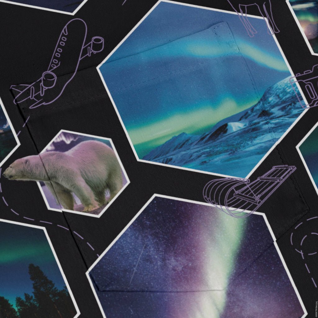 Northern Lights Wonder Long Sleeve Button Up Shirt Geek Nerd 0925 adult sizing All Adult Button Up Shirts