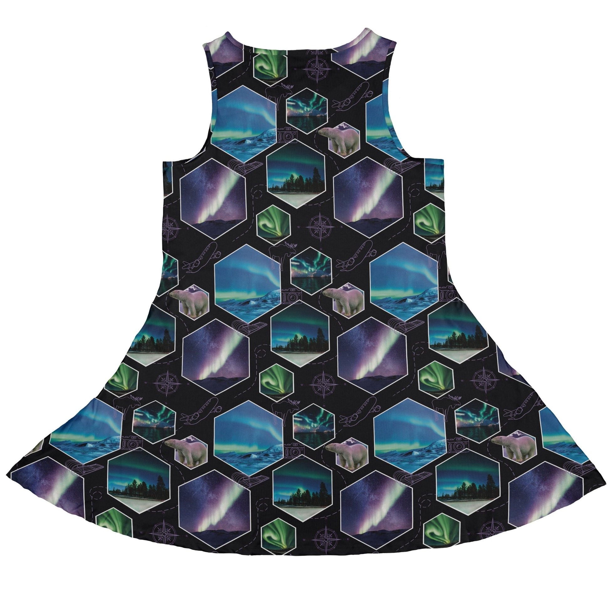 Northern Lights Wonder Dress Geek Nerd 0925 Botany Print Designs by Nathan